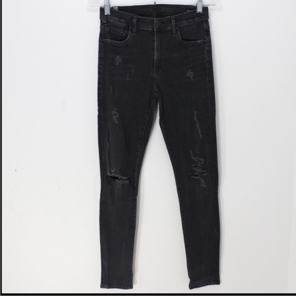 Citizens of Humanity high rise rocket black distressed jeans. - Picture 4 of 5
